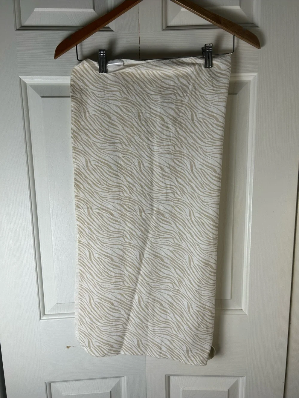 Parent's Choice Tan White Zebra Print Baby Receiving Blanket Flannel Cotton